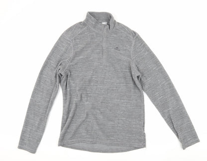 Mens UK Size L DECATHLON Grey 1/2 Zip Sweatshirt