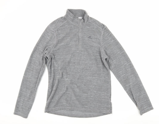 Mens UK Size L DECATHLON Grey 1/2 Zip Sweatshirt