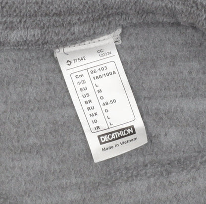 Mens UK Size L DECATHLON Grey 1/2 Zip Sweatshirt