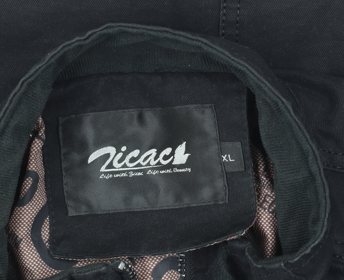 Zicac Men's Black Military Jacket XL Casual