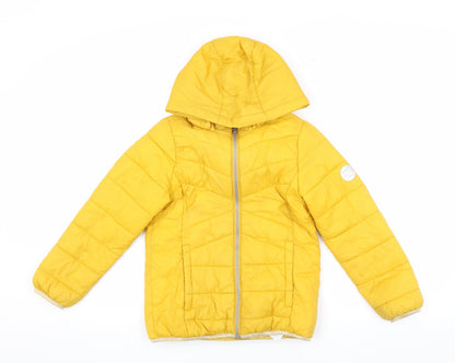 name it Boys Yellow Puffer Jacket, Size 7 Years, Hooded