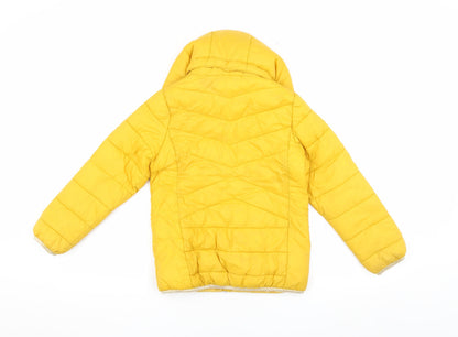 name it Boys Yellow Puffer Jacket, Size 7 Years, Hooded