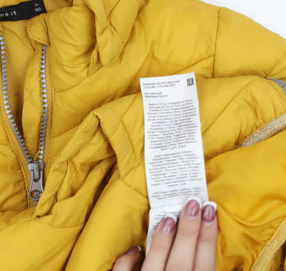 name it Boys Yellow Puffer Jacket, Size 7 Years, Hooded