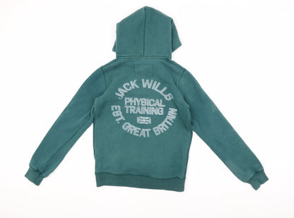 Womens UK Size 10 Jack Wills Green Pullover Hoodie