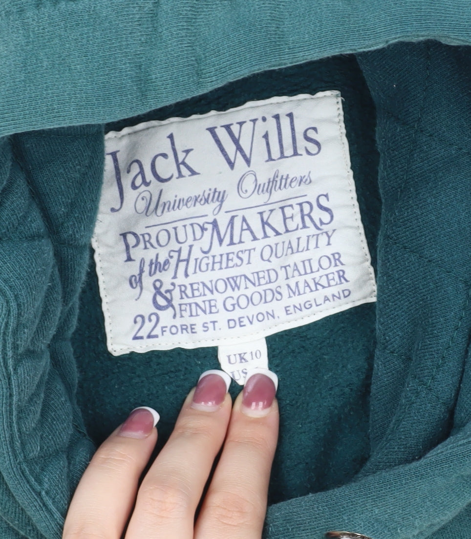 Womens UK Size 10 Jack Wills Green Pullover Hoodie