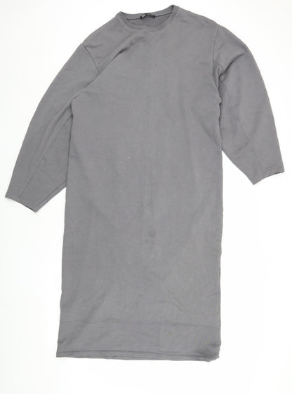 Zara Women’s Grey Long Sleeve Jersey Dress - M
