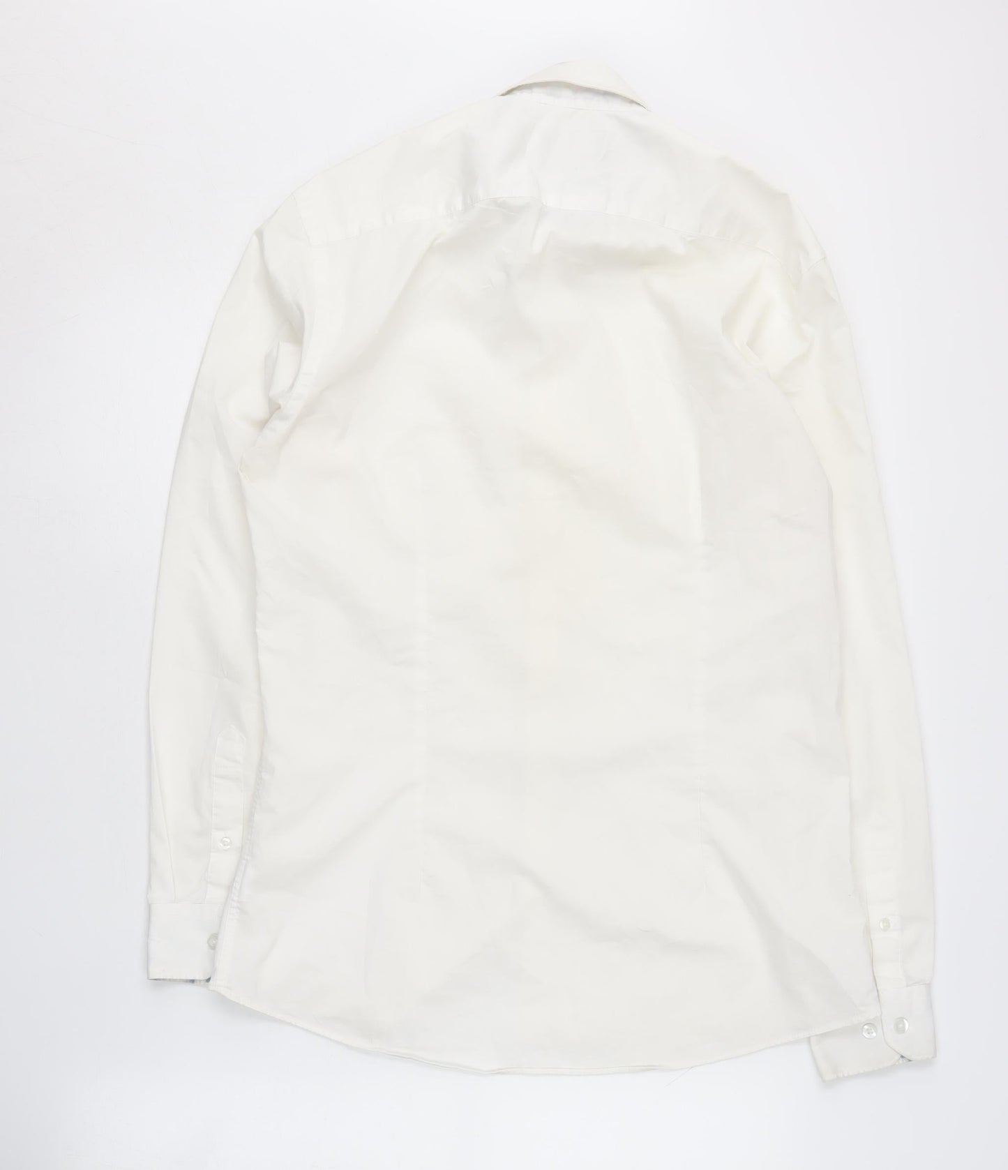 Moss London Men's Slim White Shirt 39 Long Sleeve