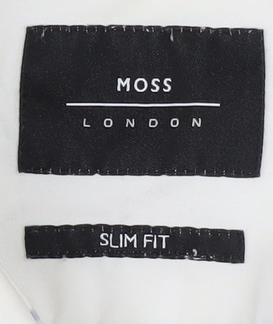 Moss London Men's Slim White Shirt 39 Long Sleeve