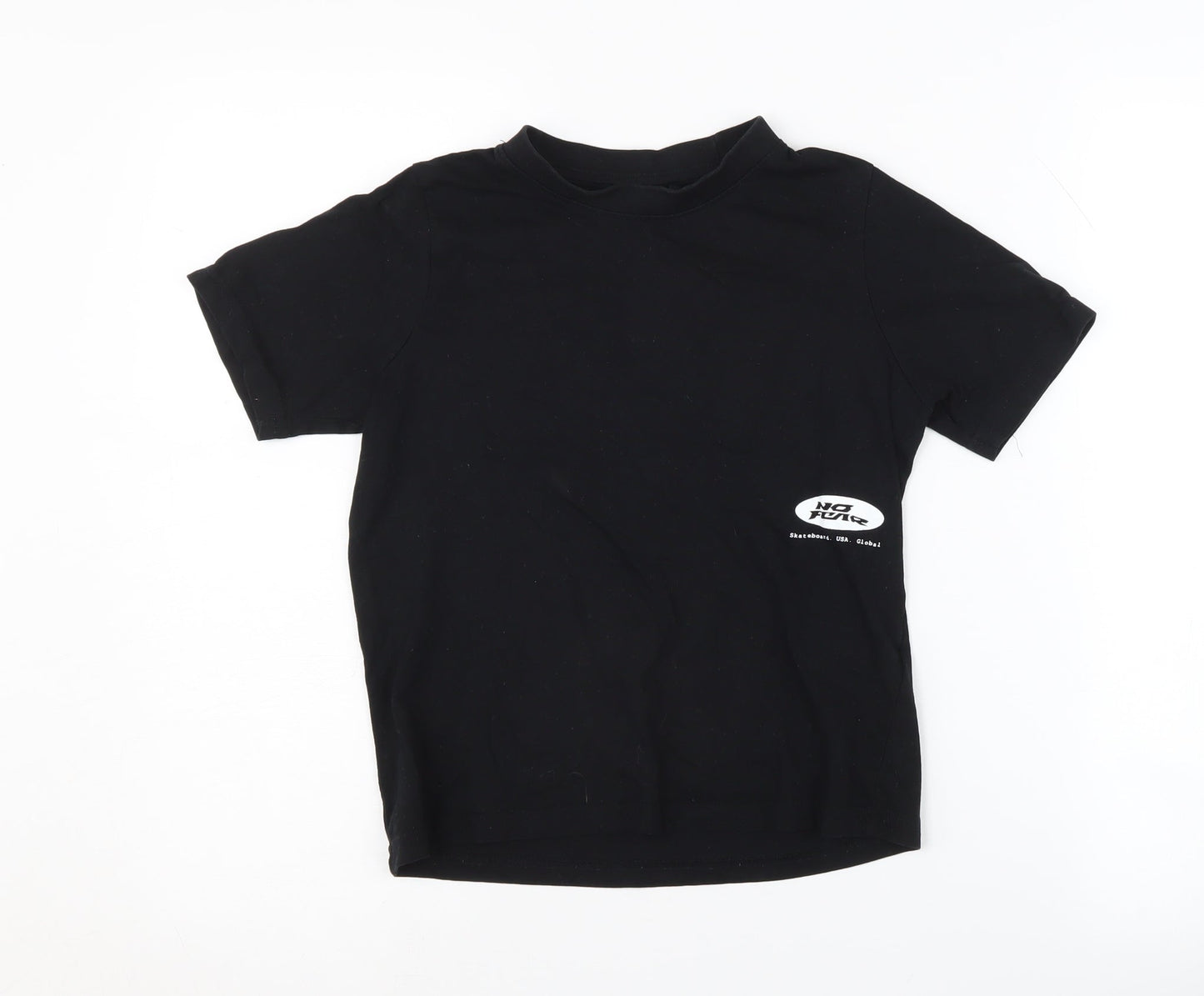 No Fear Boys Black T-Shirt, Size 7-8 Years, Cotton, Casual Wear