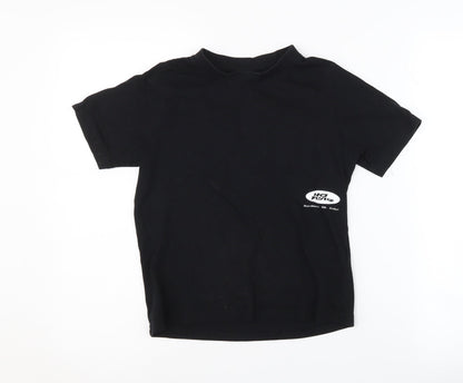 No Fear Boys Black T-Shirt, Size 7-8 Years, Cotton, Casual Wear
