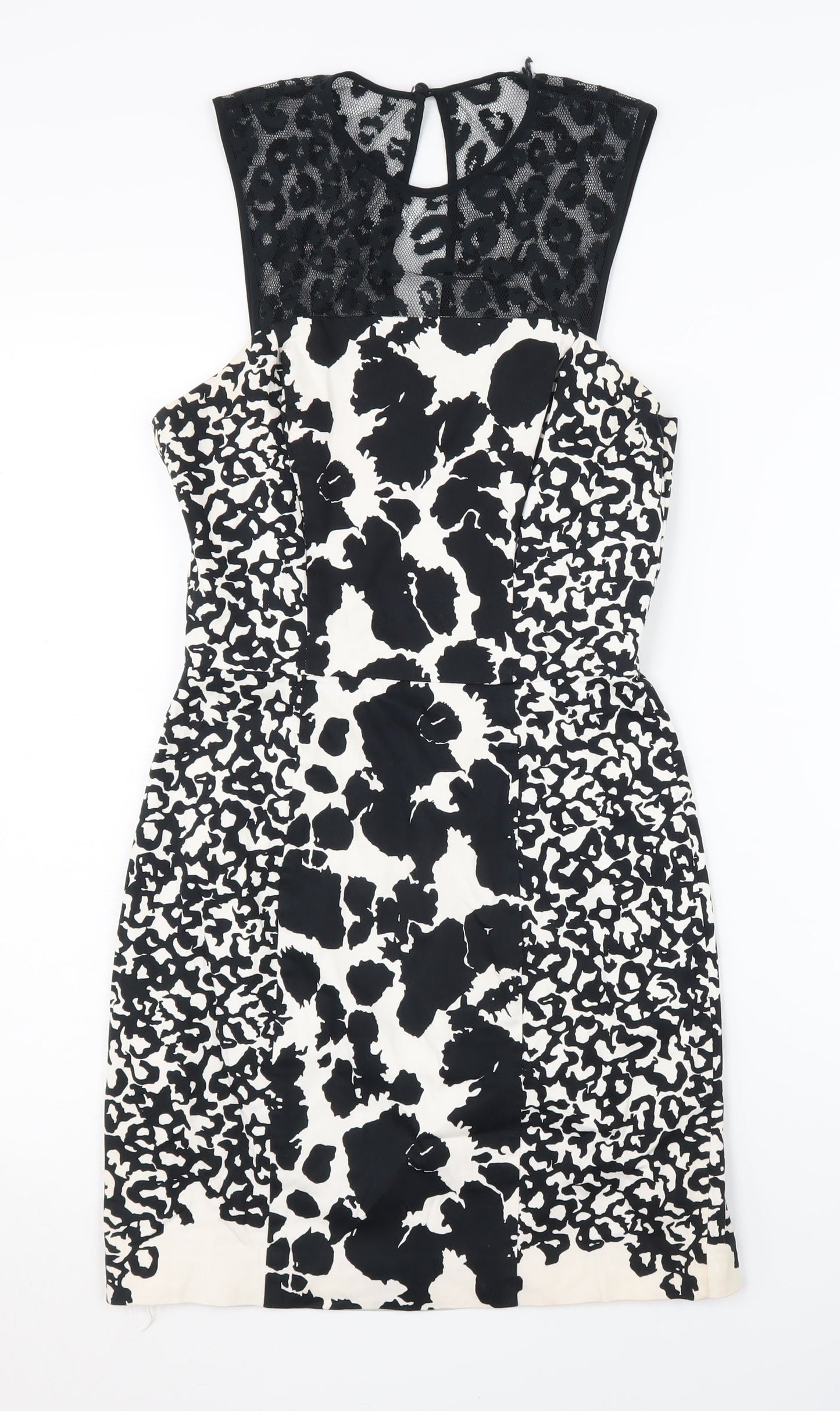 French Connection Women’s Black Animal Print Dress Size 8