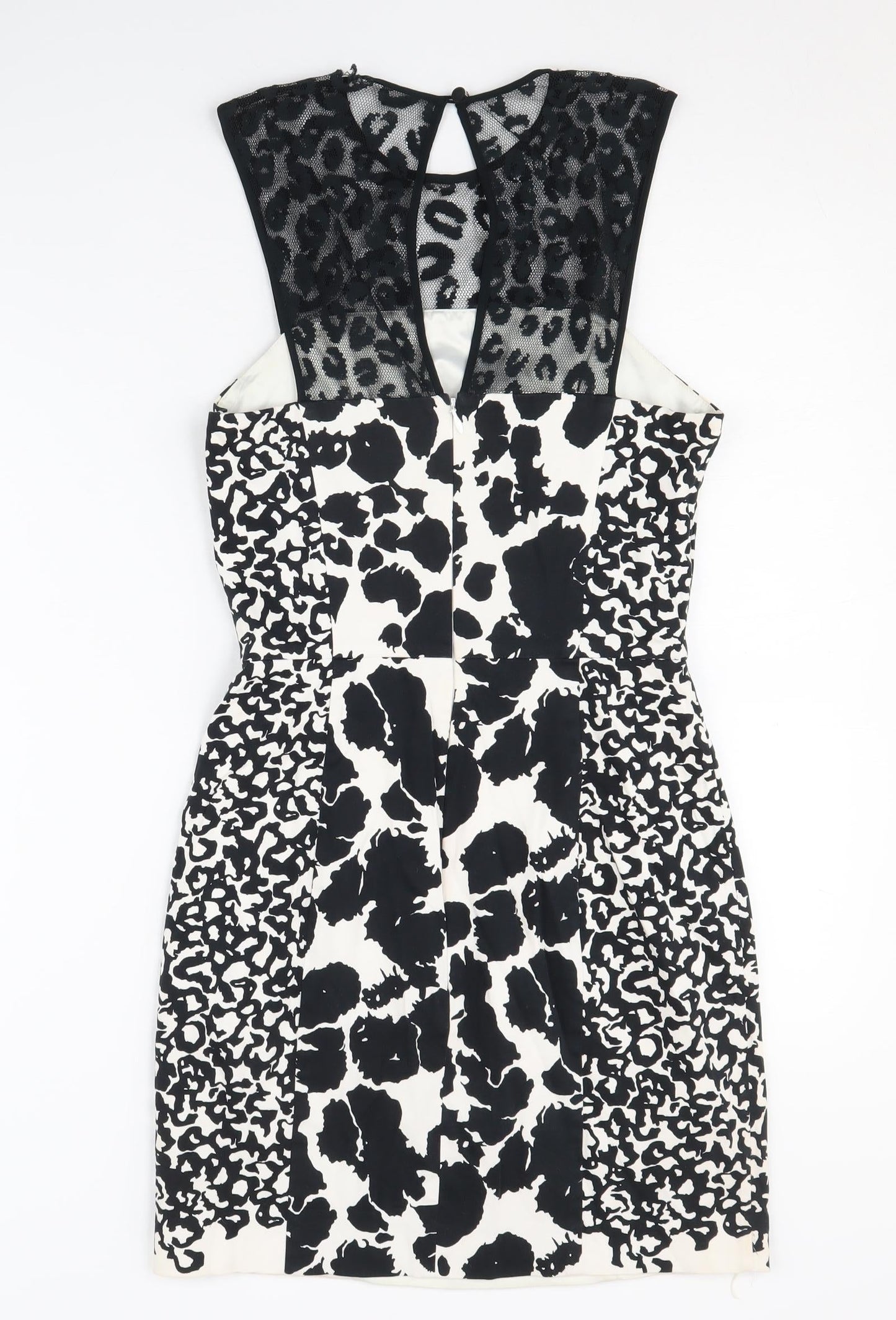 French Connection Women’s Black Animal Print Dress Size 8