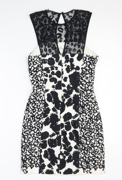 French Connection Women’s Black Animal Print Dress Size 8