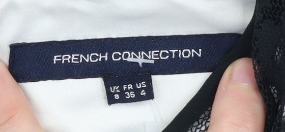 French Connection Women’s Black Animal Print Dress Size 8