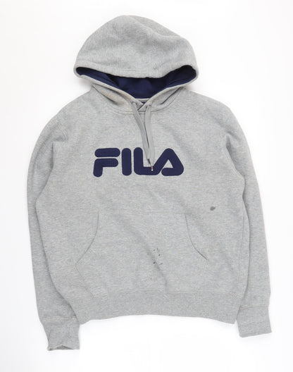 Mens UK Size S FILA Grey Pullover Hoodie