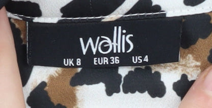 Womens UK Size 8 Wallis Multicoloured Basic Button-Up