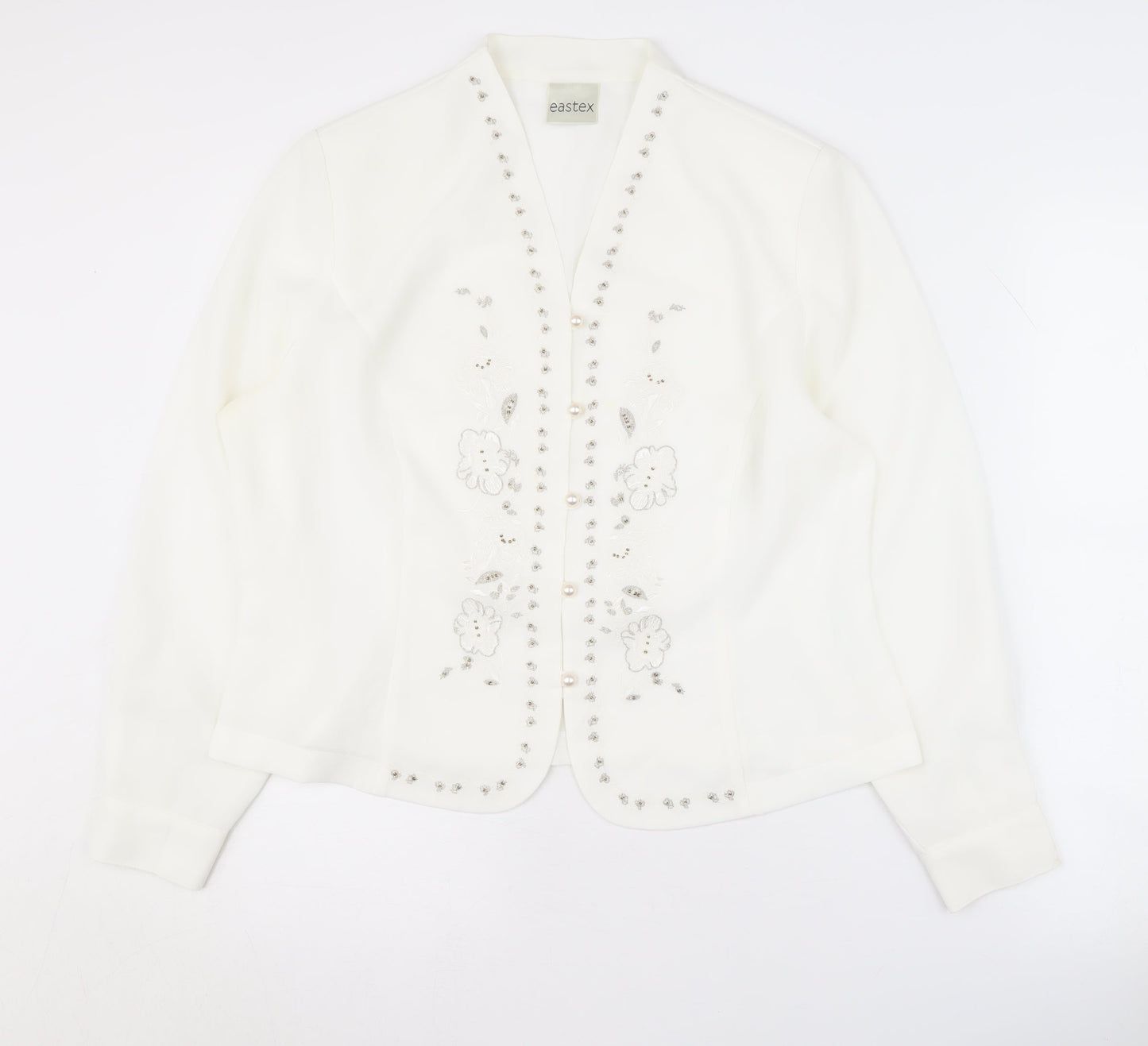 Womens UK Size 14 Eastex Regular White Suit Jacket