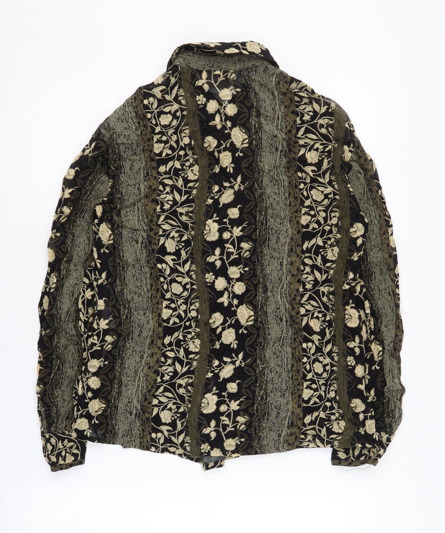 Betty Barclay Women's Black Floral Button-Up Size 10