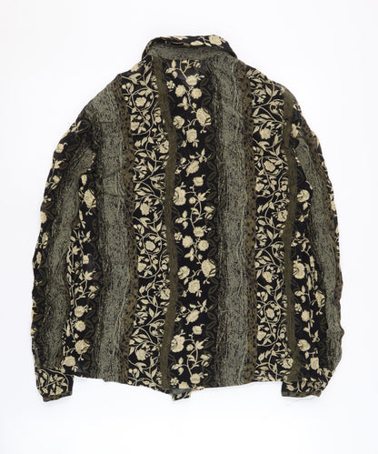 Betty Barclay Women's Black Floral Button-Up Size 10