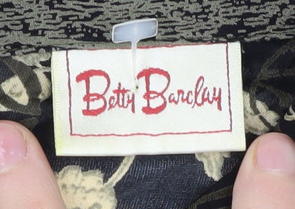 Betty Barclay Women's Black Floral Button-Up Size 10