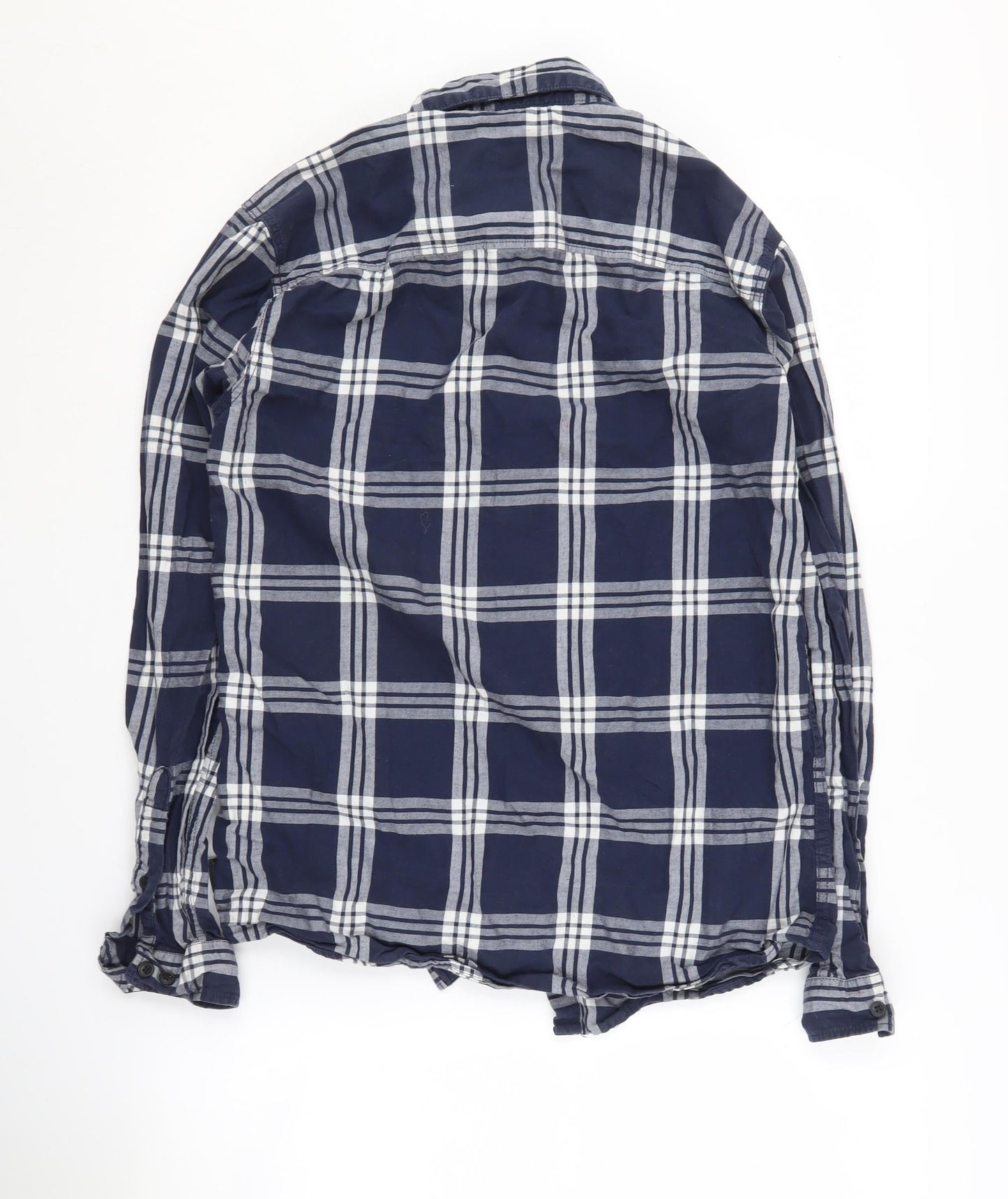 Jack & Jones Men's Blue Check Button-Up Shirt, Size S