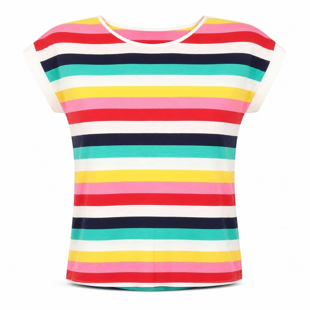 Womens UK Size S Oasis Multicoloured Basic T-Shirt