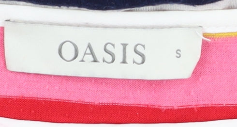Womens UK Size S Oasis Multicoloured Basic T-Shirt