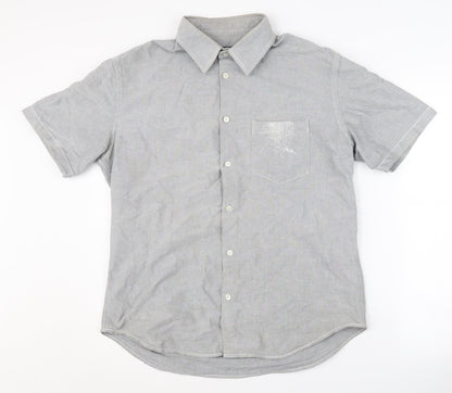 French Connection Men's Grey Short Sleeve Casual Shirt