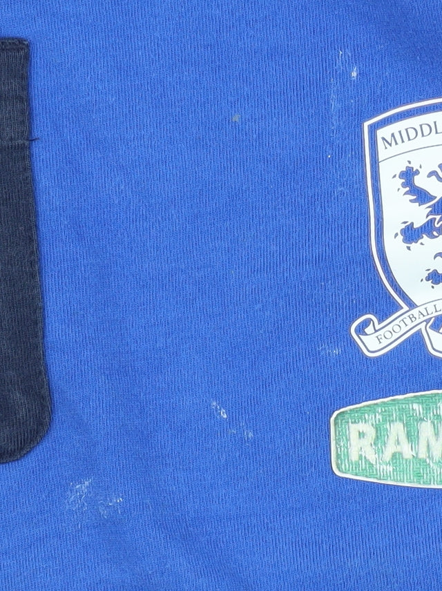 Adidas Boys Blue Football T-Shirt, 5-6 Years, Pullover, Logo