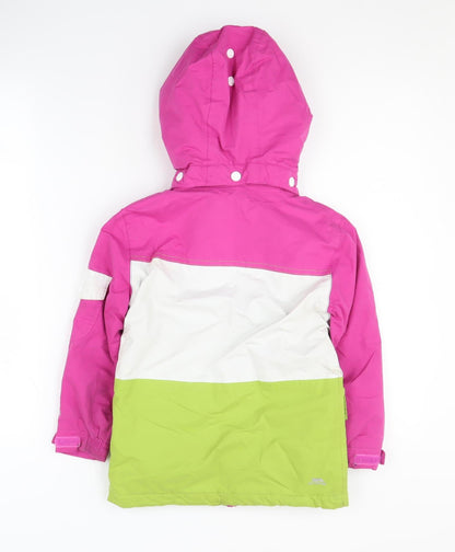 Trespass Girls Pink Parka Jacket 3-4 Years Waterproof