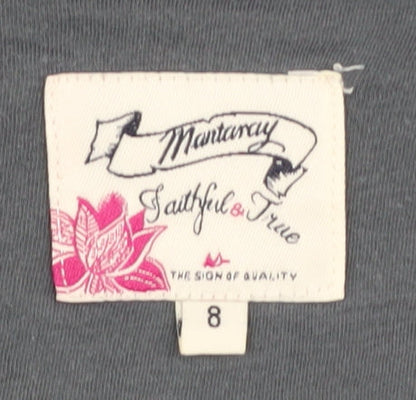 Mantaray Women's Grey 3/4 Sleeve V-Neck T-Shirt Size 8
