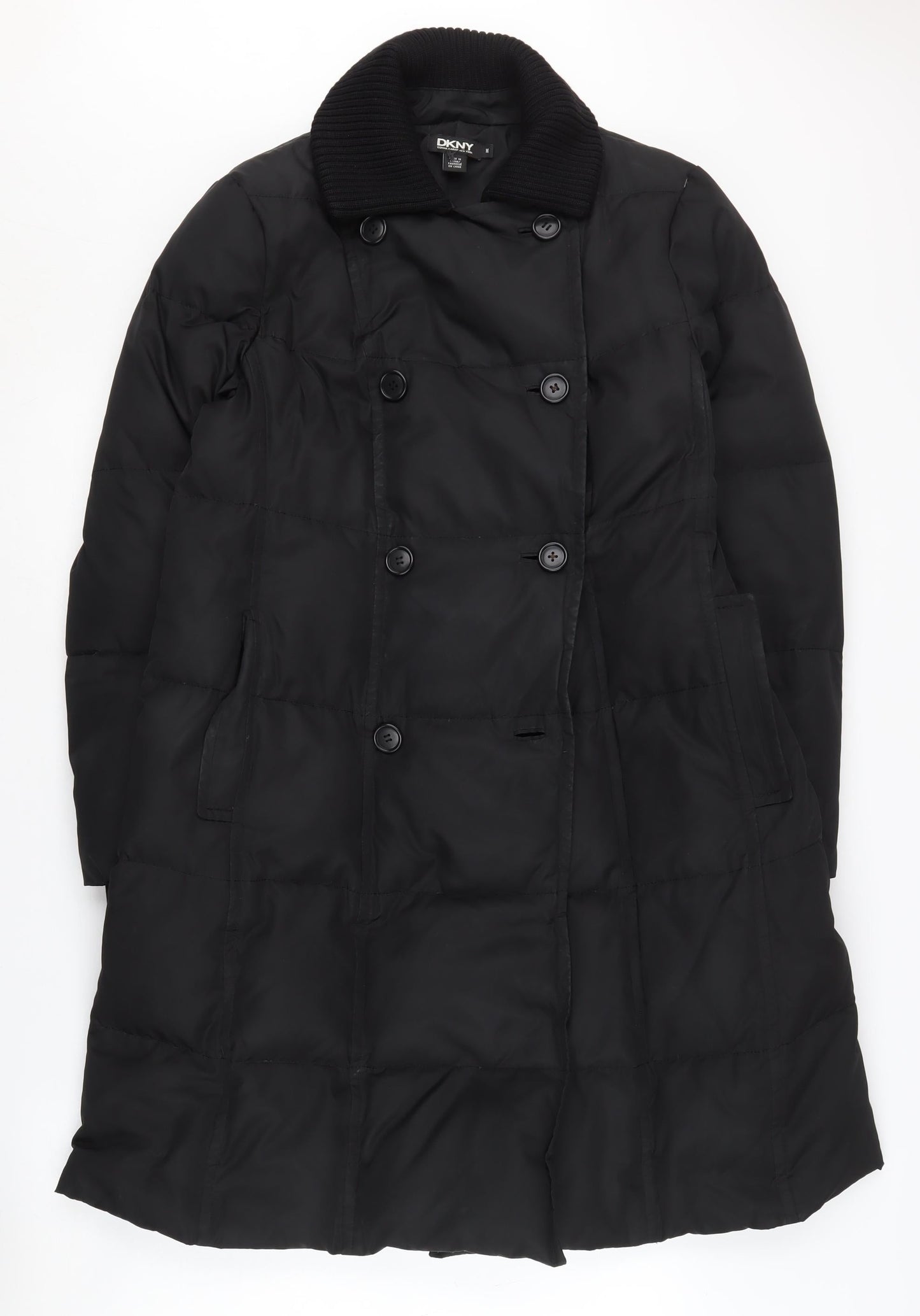 DKNY Women's Black Puffer Coat Size M, Winter, Casual