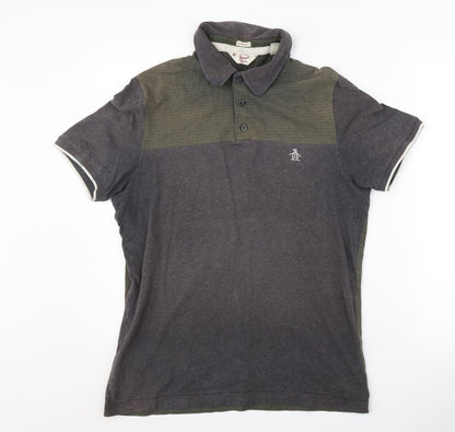 Original Penguin Men's Grey Polo Shirt Size L