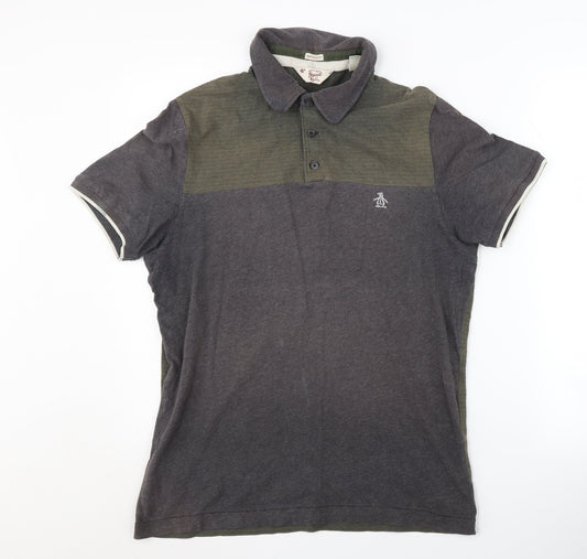 Original Penguin Men's Grey Polo Shirt Size L