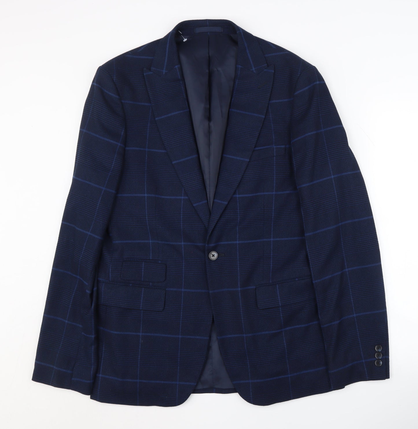 Mens UK Size 40 Moss London Regular Blue Suit Jacket