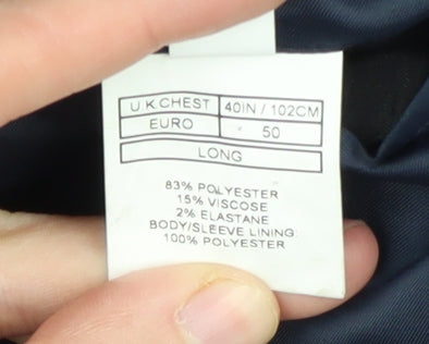 Mens UK Size 40 Moss London Regular Blue Suit Jacket