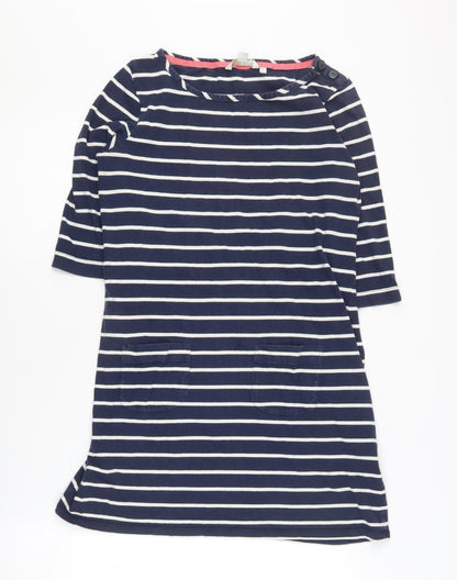 Boden Women's Blue Striped T-Shirt Dress, Size 10