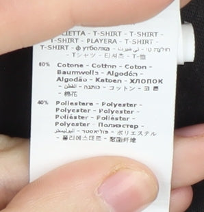 Kappa Men's Black Medium Logo T-Shirt, Short Sleeve