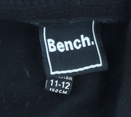 Bench Boys Black Pullover Hoodie 11-12 Years with Logo