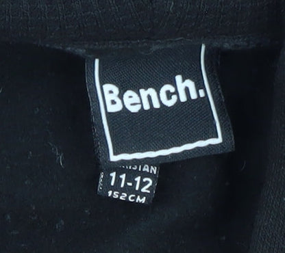 Bench Boys Black Pullover Hoodie 11-12 Years with Logo