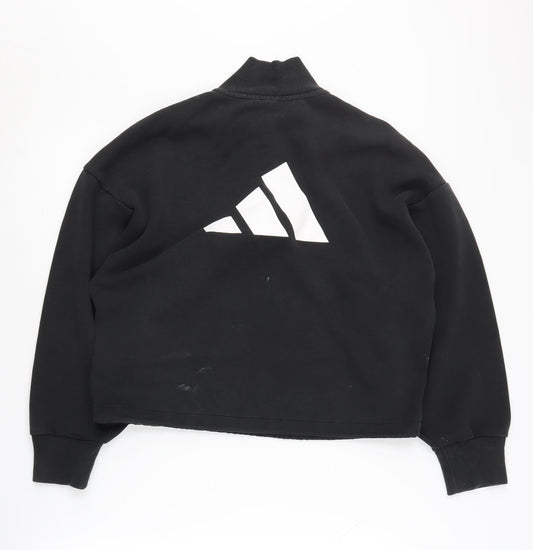 Adidas Women's Black Sweatshirt S Long Sleeve Zip