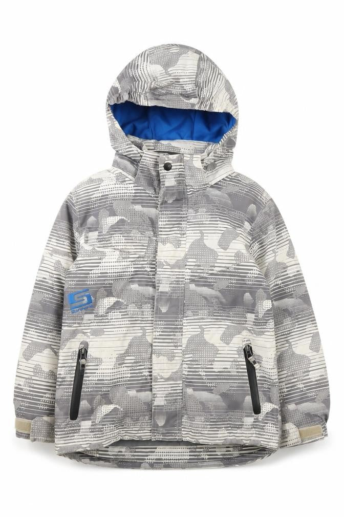 Front view of Surfanic boys’' camouflage ski jacket, 6 years, multicoloured