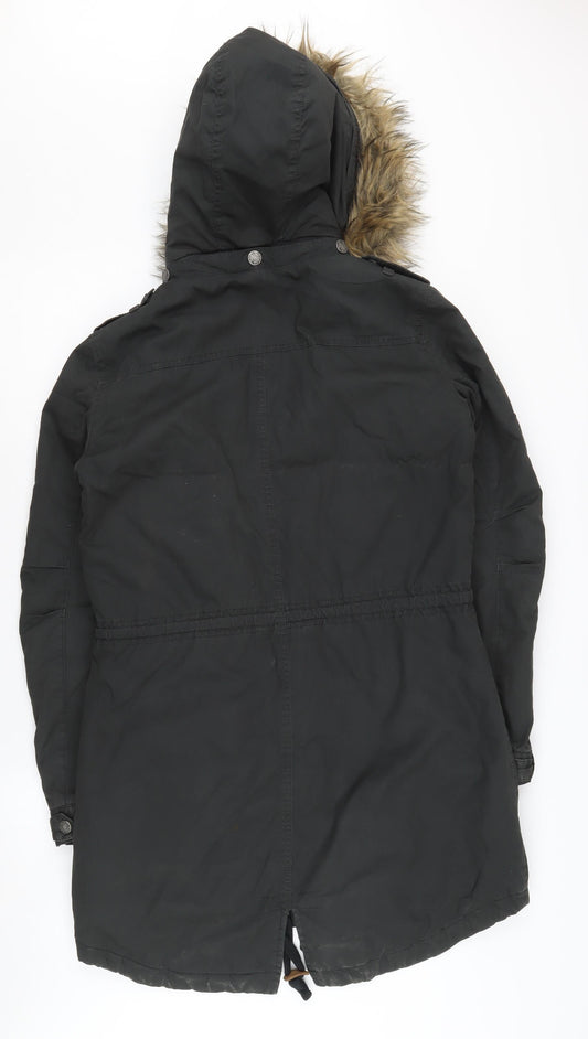 FatFace Women's Black Parka Coat Size 10