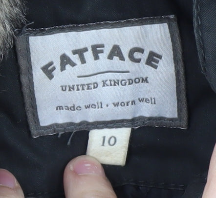 FatFace Women's Black Parka Coat Size 10