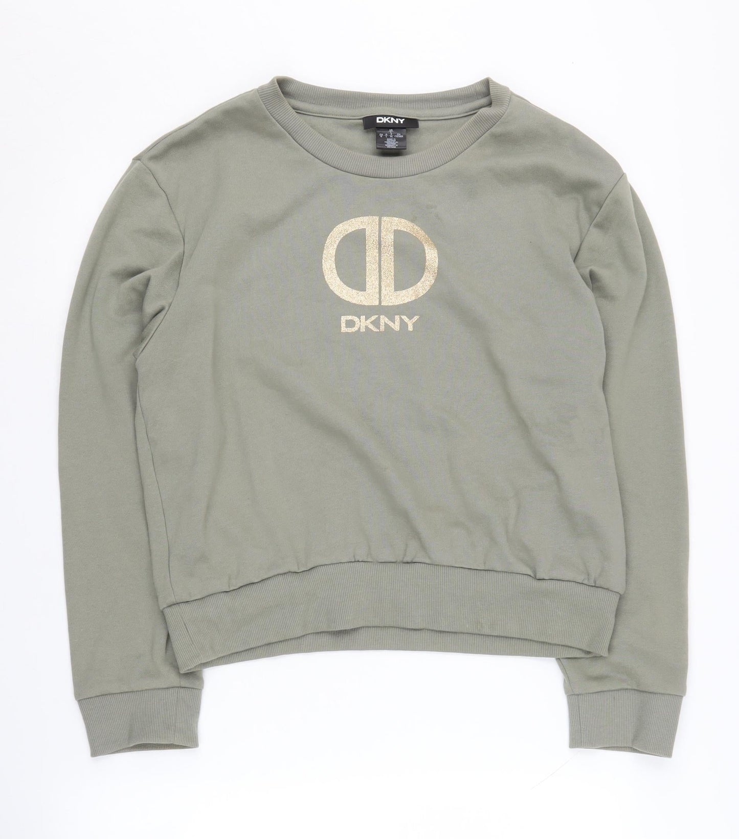 DKNY Women's Green Pullover Sweatshirt - Size L