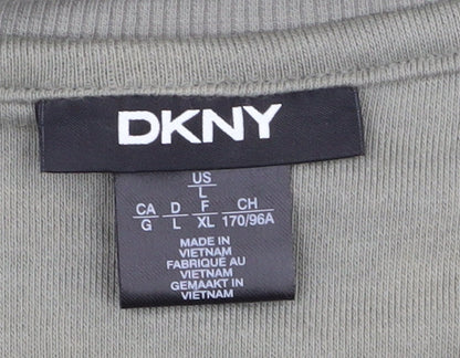 DKNY Women's Green Pullover Sweatshirt - Size L