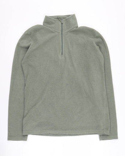 Mens UK Size XS Mountain Warehouse Green 1/4 Zip Sweatshirt