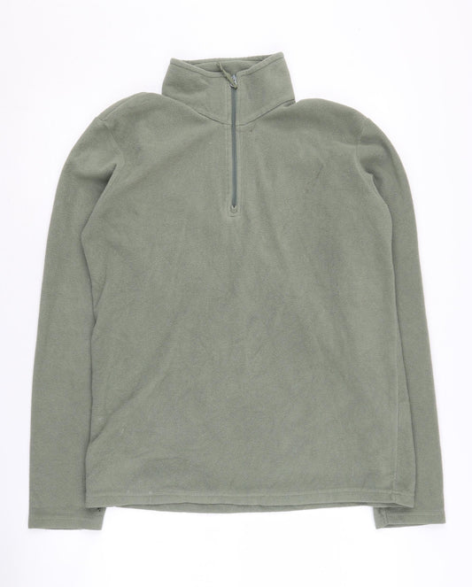 Mens UK Size XS Mountain Warehouse Green 1/4 Zip Sweatshirt