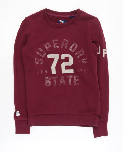 Superdry Women’s Red Pullover Sweatshirt Size 6