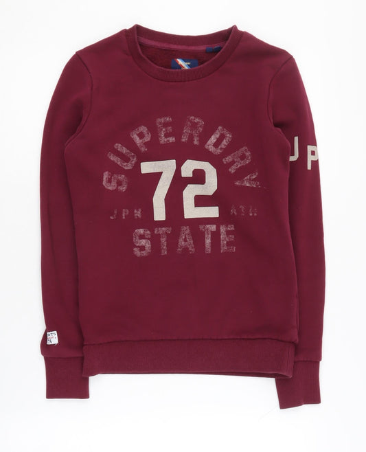 Superdry Women’s Red Pullover Sweatshirt Size 6